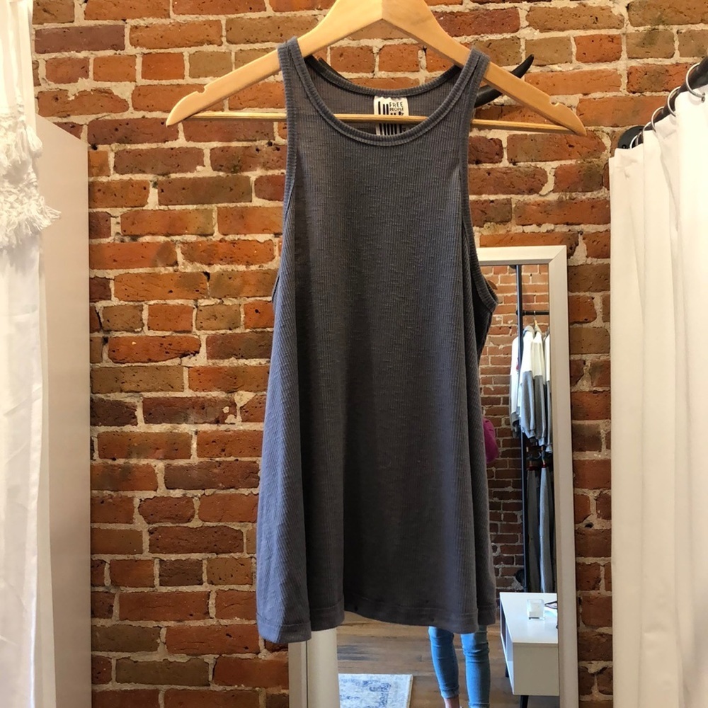 Free people grey high neck tank top